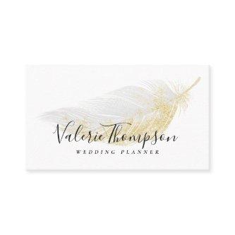 Elegant gold glitter pastel gray feather modern