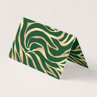 Elegant Gold Glitter Zebra Green Animal Print