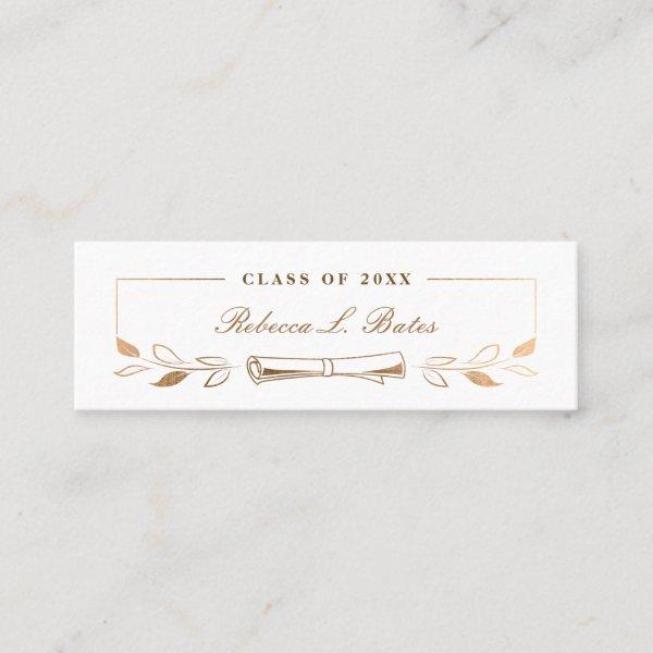 Elegant Gold Graduate Name Card
