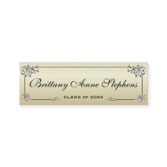 Elegant Gold  Graduation Name Card Insert