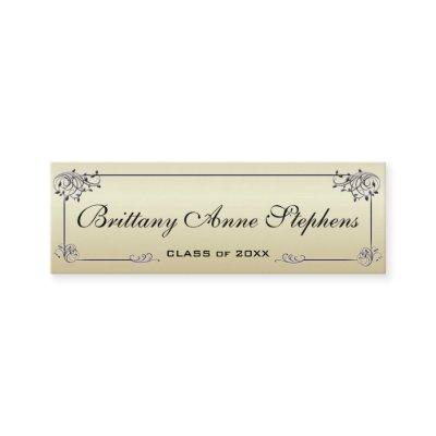 Elegant Gold  Graduation Name Card Insert