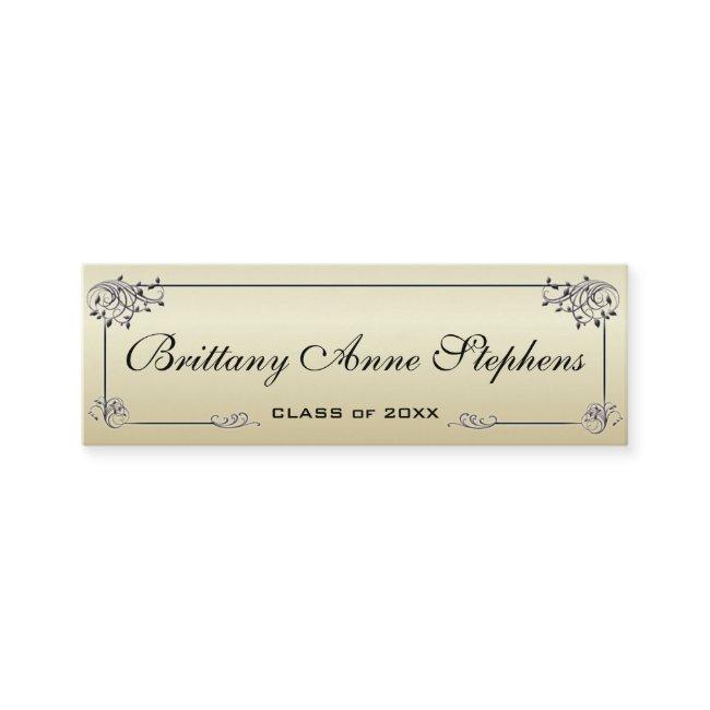 Elegant Gold Graduation Name Card Insert