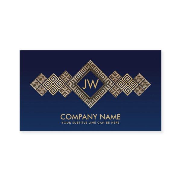 Elegant Gold Greek Meander Key Monogram
