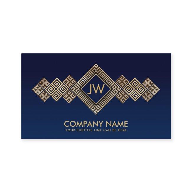 Elegant Gold Greek Meander Key Monogram