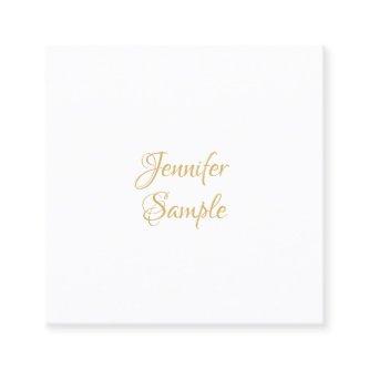 Elegant Gold Hand Script Text Minimalist Template Square