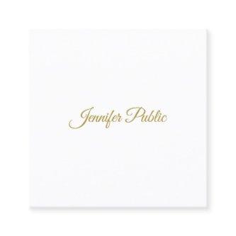 Elegant Gold Handwritten Script Minimalist Design Square