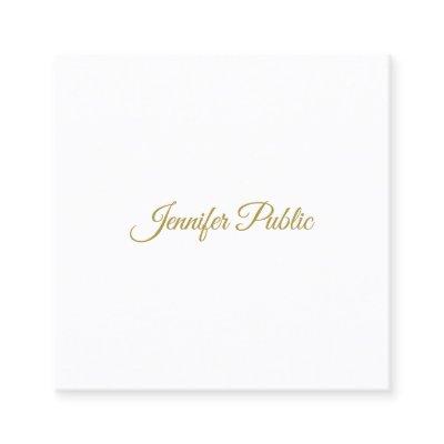 Elegant Gold Handwritten Script Minimalist Design Square