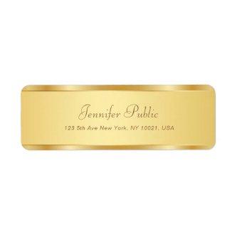 Elegant Gold Handwritten Script Name Professional Label