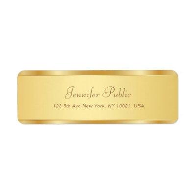 Elegant Gold Handwritten Script Name Professional Label