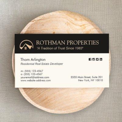 Elegant Gold Home Logo Real Estate Developer