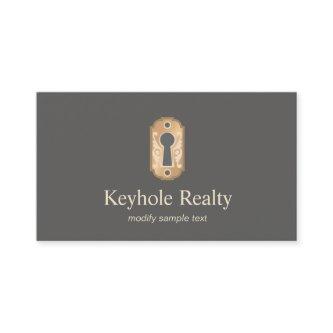 Elegant Gold Key Hole Logo Real Estate
