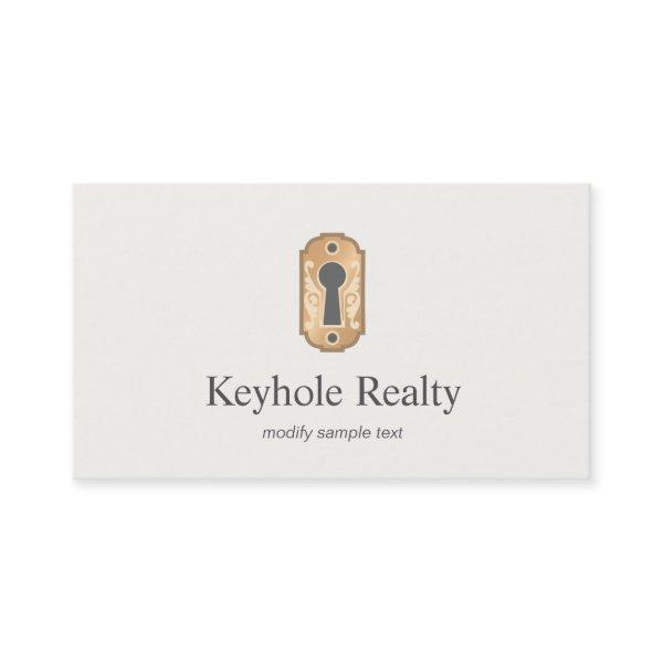 Elegant Gold Key Hole Logo Real Estate