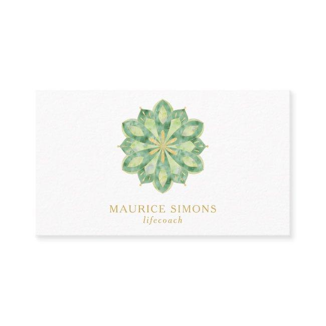 Elegant gold lotus yoga instructor mandala busines