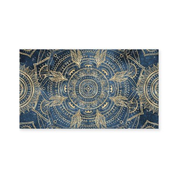 Elegant Gold Mandala Blue Whimsy Design