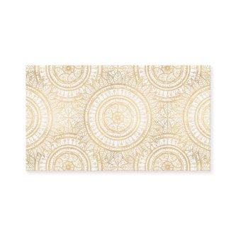 Elegant Gold Mandala Sunflower White Pattern