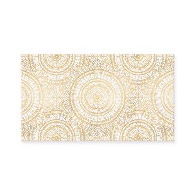 Elegant Gold Mandala Sunflower White Pattern