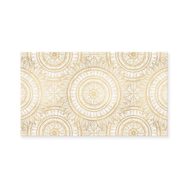 Elegant Gold Mandala Sunflower White Pattern