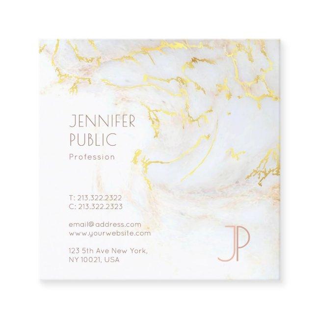 Elegant Gold Marble Modern Trendy Design Monogram Square