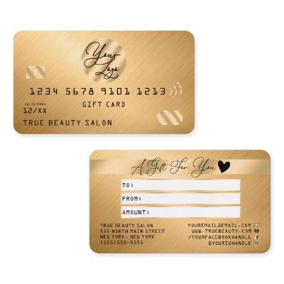 Elegant Gold Metallic Credit Logo Gift Certificate