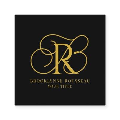 Elegant Gold Monogram Black