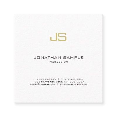 Elegant Gold Monogram Plain Luxury Chic Minimalist Square