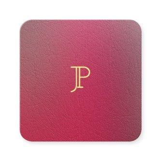 Elegant Gold Monogram Structured Look Template Square