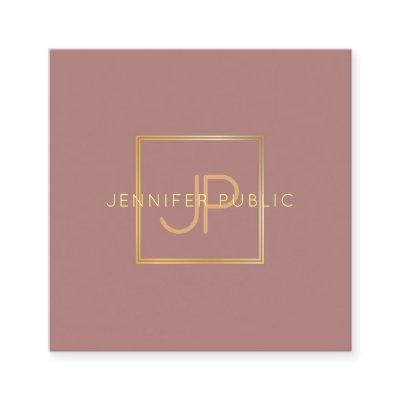 Elegant Gold Monogram Trendy Modern Template Square