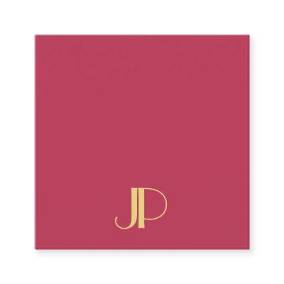 Elegant Gold Monogram Trendy Template Modern Square