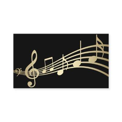 Elegant Gold Music Notes on Black