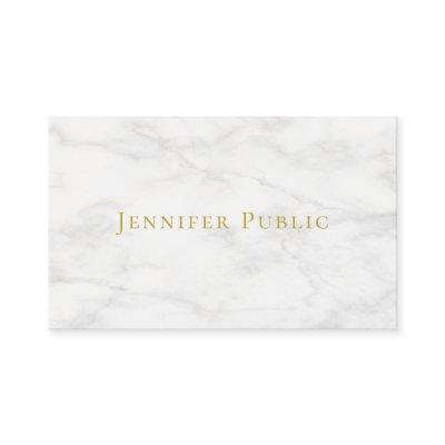 Elegant Gold Name White Marble Minimalist Modern