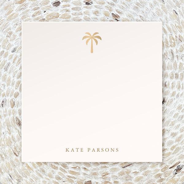 Elegant Gold Palm Tree Note Card
