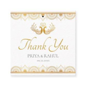 Elegant Gold Pattern Indian Wedding Gift Tag