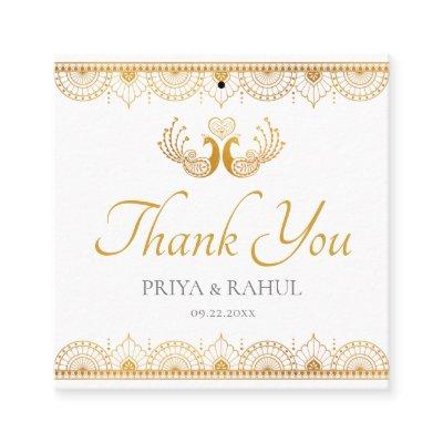 Elegant Gold Pattern Indian Wedding Gift Tag