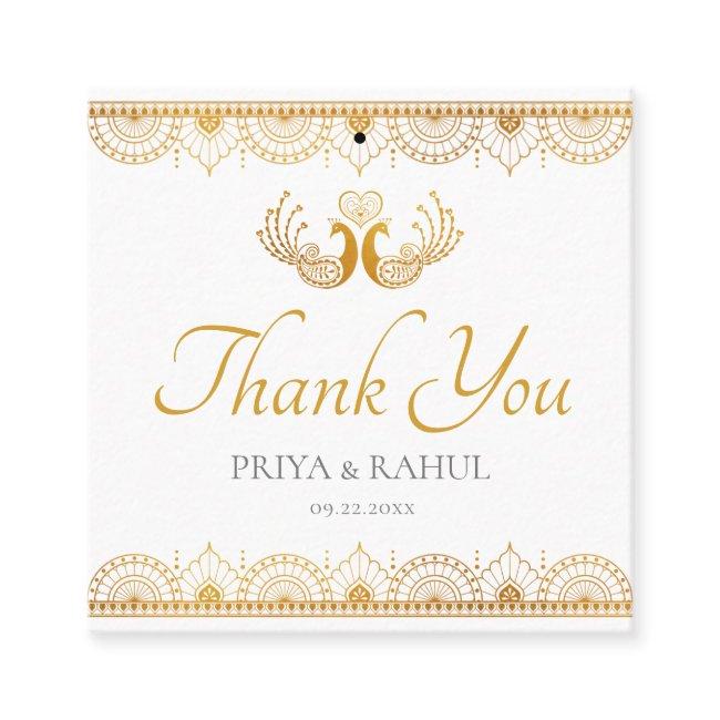 Elegant Gold Pattern Indian Wedding Gift Tag