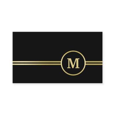 Elegant gold Personalized  Monogram on black