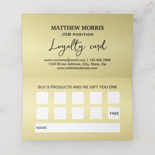 Elegant gold Personalized  Monogram on black  Loyalty Card