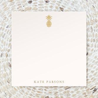 Elegant Gold Pineapple Note Card