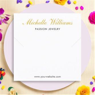 Elegant Gold Script Necklace Bracelet Display Card