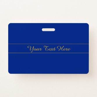 Elegant Gold Script on Navy Blue Background Badge