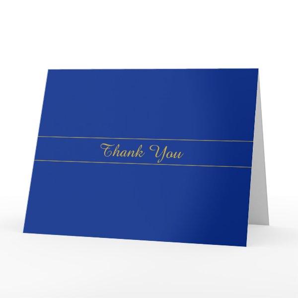 Elegant Gold Script on Navy Blue Background Card