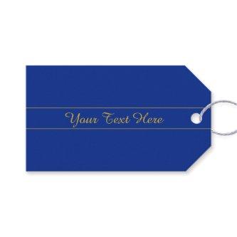 Elegant Gold Script on Navy Blue Background Gift Tags