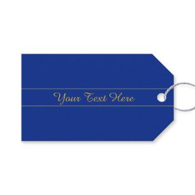 Elegant Gold Script on Navy Blue Background Gift Tags