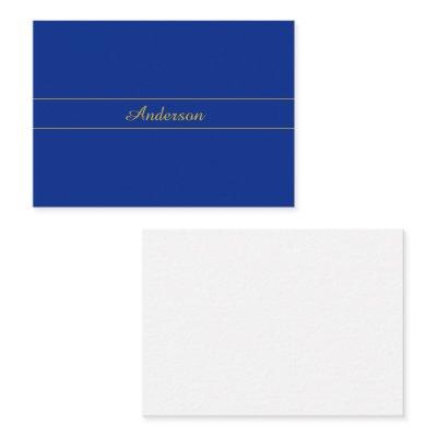 Elegant Gold Script on Navy Blue Background Note Card