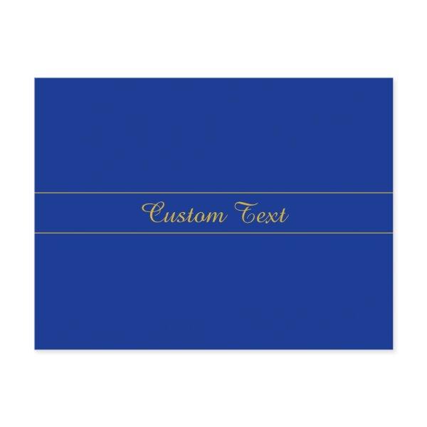 Elegant Gold Script on Navy Blue Background Postcard