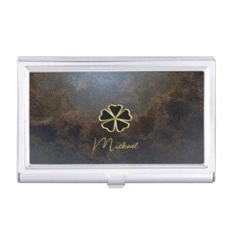 Elegant Gold Shamrock,Clover Leather Look  Case