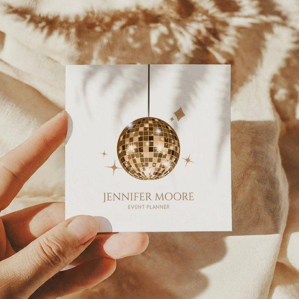 Elegant Gold Sparkly Disco Ball Custom  Square