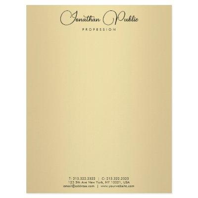 Elegant Gold Template Typography Modern Simple Letterhead