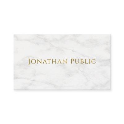 Elegant Gold Text White Marble Template Modern