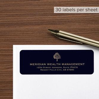 Elegant Gold Tree Finance Advisor Return Address Label