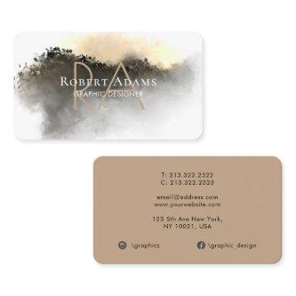 Elegant Gold Watercolor Abstract Monogrammed